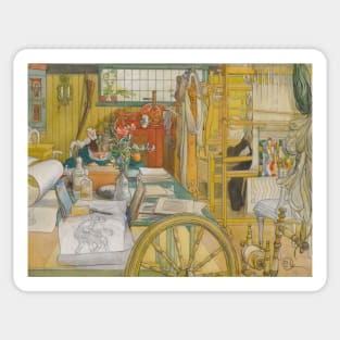 The Workshop by Carl Larsson Sticker